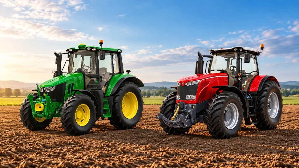 Agricultural and tractor parts — field machinery at golden hour