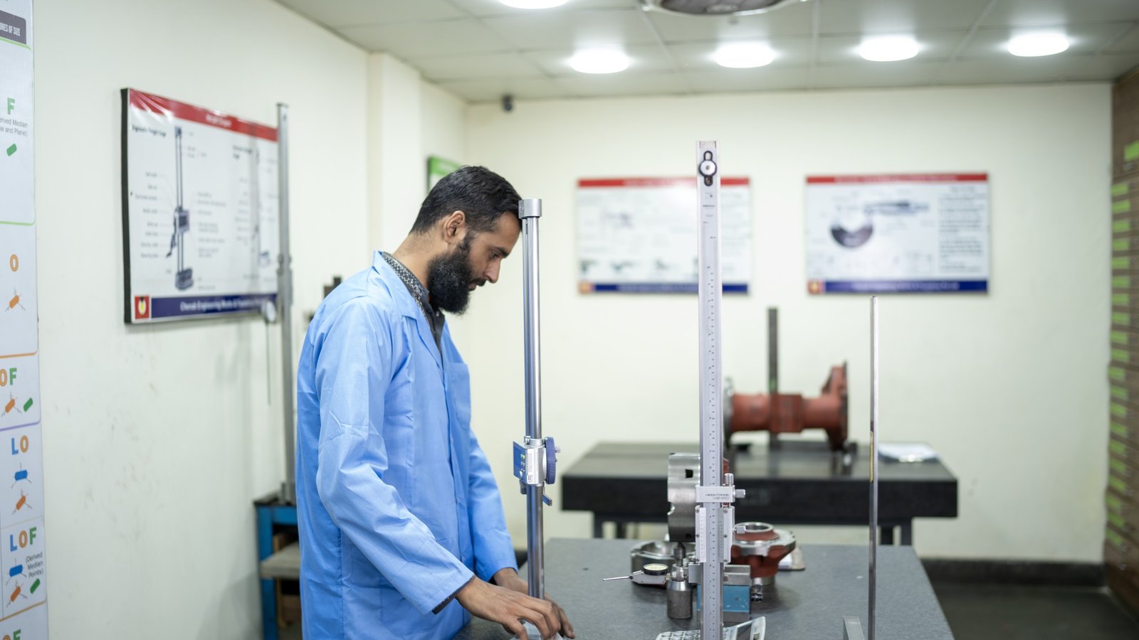 Dimensional inspection with height gauge on precision casting at Chenab Engineering Works
